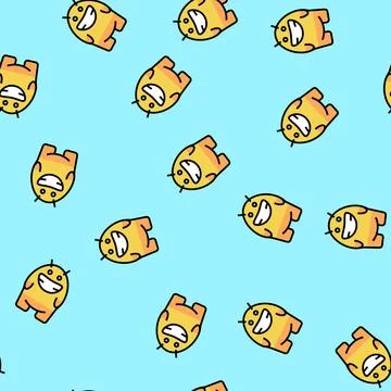 Smile monster alien vector seamless pattern Illustrazione stock