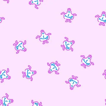 Smile monster alien vector seamless pattern Stockillustratie
