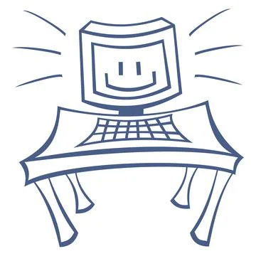 Smile on pc screen Stock Illustration