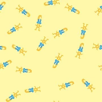 Smile pen character vector seamless pattern Stock Illustration