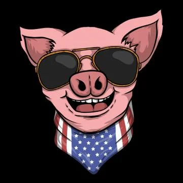 Smile Pig head vector illustration Stock Illustration