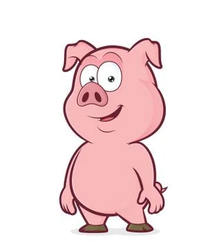 Smile pig standing Stock Illustration