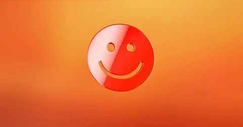 Smile Red 3d Icon Stock Footage 69806119