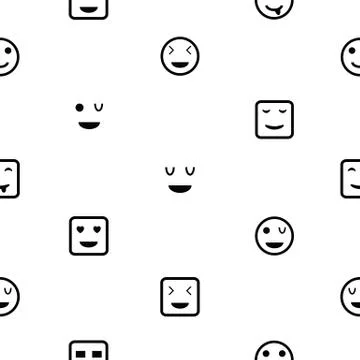 Smile seamless pattern background icon. Stock Illustration