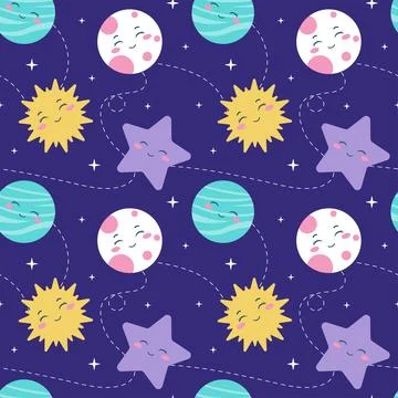Smile Seamless Pattern Design Illustration with Smiling Character and Happi.. Stock Illustration
