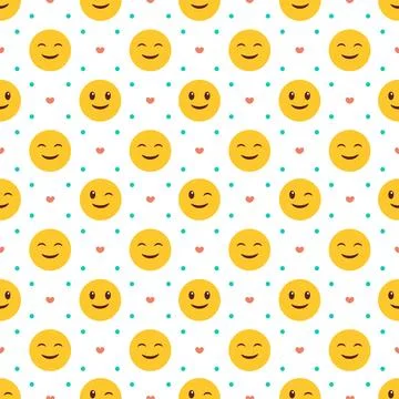 Smile Seamless Pattern Design Illustration with Smiling Character and Happi.. Stock Illustration