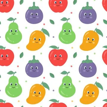 Smile Seamless Pattern Design Illustration with Smiling Character and Happi.. Stock Illustration