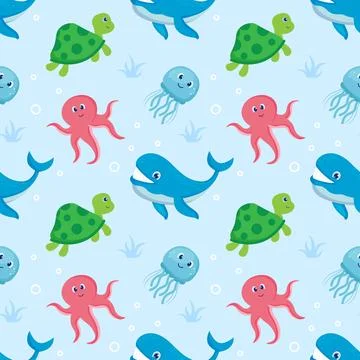 Smile Seamless Pattern Design Illustration with Smiling Character and Happi.. Stock Illustration