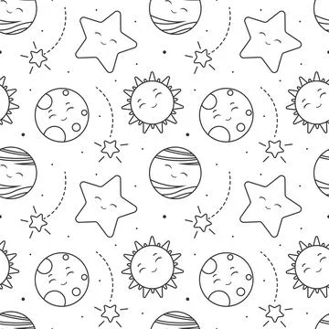 Smile Seamless Pattern Design Illustration with Smiling Character and Happi.. Stock Illustration