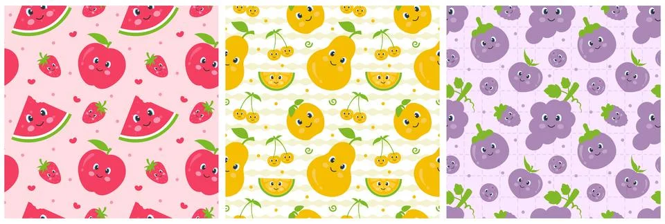 Smile Seamless Pattern Design Illustration with Smiling Character and Happi.. Stock Illustration