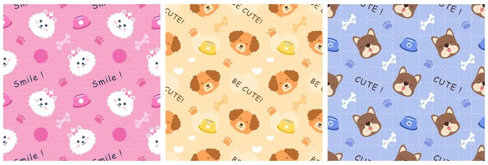 Smile Seamless Pattern Design Illustration with Smiling Character and Happi.. Stock Illustration