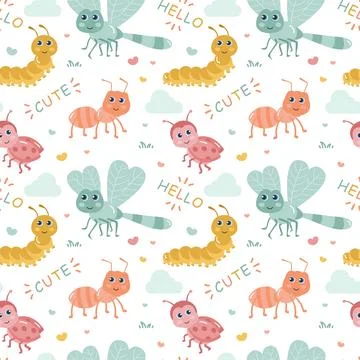 Smile Seamless Pattern Design Illustration with Smiling Character and Happi.. Stock Illustration