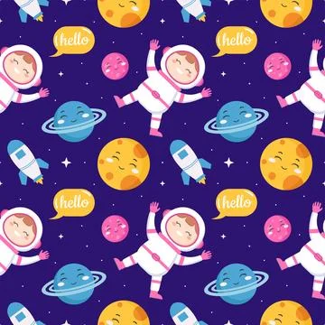Smile Seamless Pattern Design Illustration with Smiling Character and Happi.. Stock Illustration