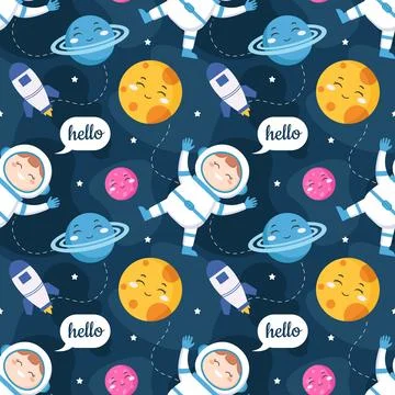 Smile Seamless Pattern Design Illustration with Smiling Character and Happi.. Stock Illustration