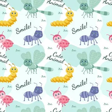 Smile Seamless Pattern Design Illustration with Smiling Character and Happi.. Stock Illustration