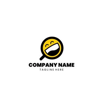 Smile search logo Design vector Illustrazione stock