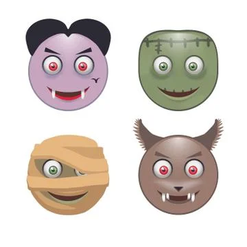 Smile set monsters Stock Illustration