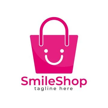 Smile shop logo vector design template Stock Illustration
