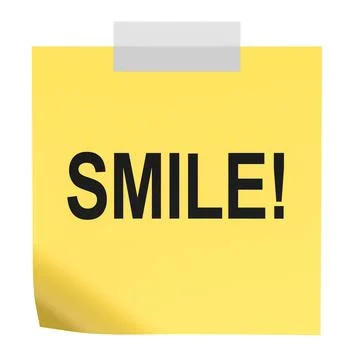 Smile sticky note with tape. 3D rendering Stock Illustration