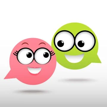 Smile talking bubble Illustrazione stock