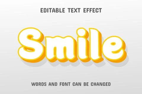 Smile text - editable text effect Stock Illustration