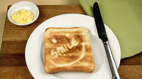 Smile Toast For Breakfast 스톡 동영상 37009517