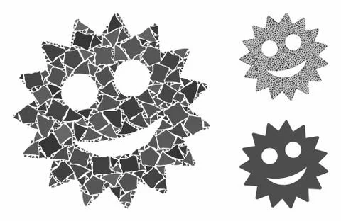 Smile token Composition Icon of Inequal Pieces Stockillustratie