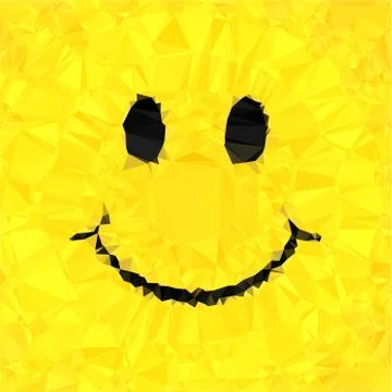 Smile triangular  low poly, mosaic pattern background, Vector polygonal illus Stock Illustration