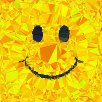 Smile triangular  low poly, mosaic pattern background, Vector polygonal illus Stockillustratie