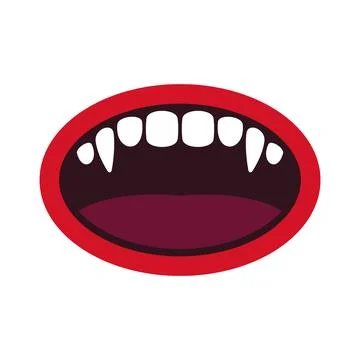 Smile of Vampire on White Background. Vector 库存插图