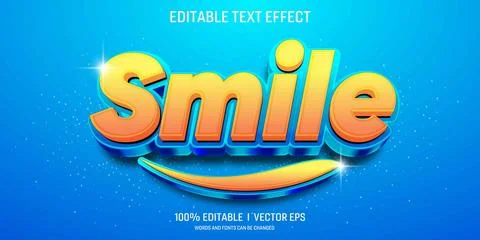 Smile vector 3d text effect with modern style design Stock Illustration