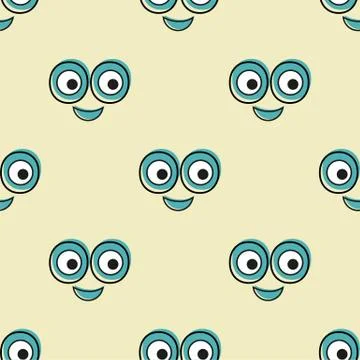 Smile vector pattern background. Texture doodle art. Funny simple illustration Stock Illustration