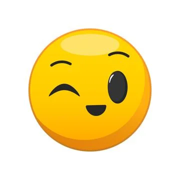 Smile with winking eye. Vector illustration of emoji. Stock Illustration
