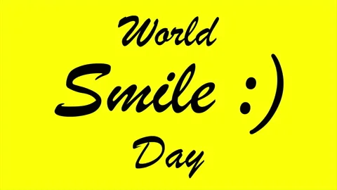Smile World Day typography text Stock Footage 343781819