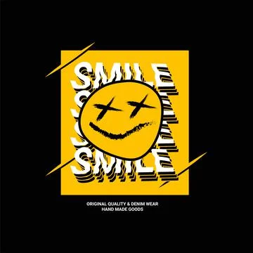 Smile writing design, suitable for screen printing t-shirts, clothes, jackets Stock Illustration