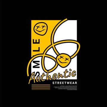 Smile writing design, suitable for screen printing t-shirts, clothes, jackets Stock Illustration