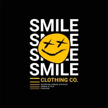 Smile writing design, suitable for screen printing t-shirts, clothes, jackets Stock Illustration