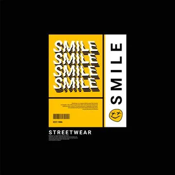 Smile writing design, suitable for screen printing t-shirts, clothes, jackets Illustrazione stock
