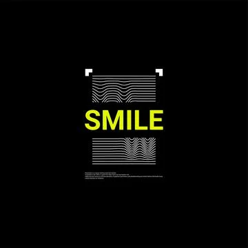 Smile writing design, suitable for screen printing t-shirts, clothes, jackets Stock Illustration