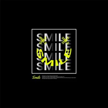 Smile writing design, suitable for screen printing t-shirts, clothes, jackets Stock-Illustration