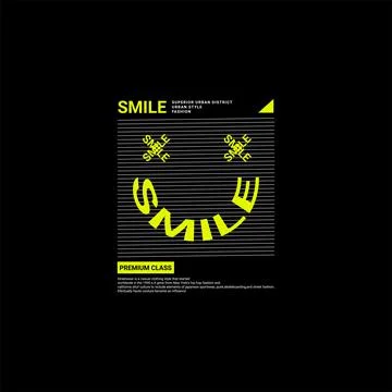 Smile writing design, suitable for screen printing t-shirts, clothes, jackets Illustrazione stock