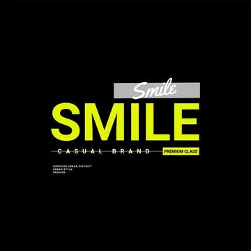 Smile writing design, suitable for screen printing t-shirts, clothes, jackets Stock Illustration