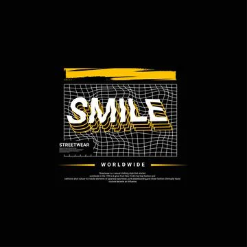 Smile writing design, suitable for screen printing t-shirts, clothes, jackets Stock Illustration