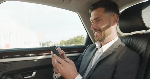  Smiled Businessman having friendly Chat in Social Media. Stock Footage 143499418