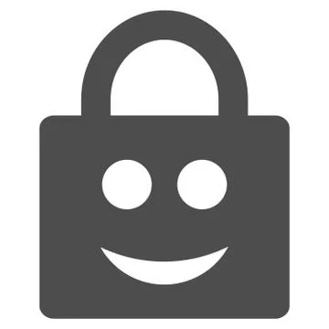 Smiled Lock Flat Icon Stock Illustration