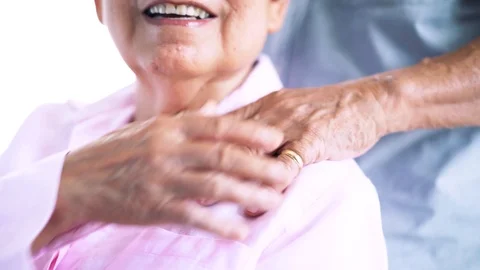 Smiled senior asian couples support each other Stock Footage 106796684
