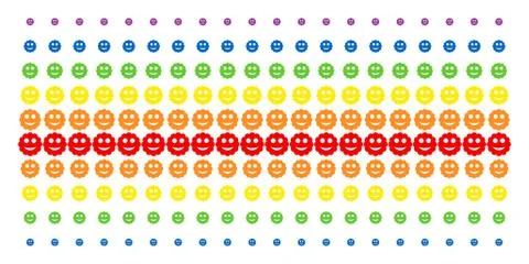Smiled Sticker Shape Halftone Spectral Effect Illustrazione stock