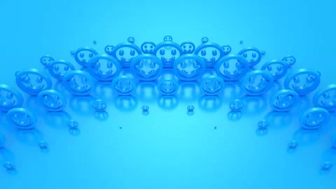Smiles Form a Wave Stock Footage 337459474