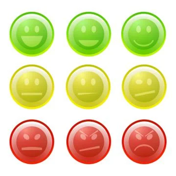 Smiles icon set Stock Illustration