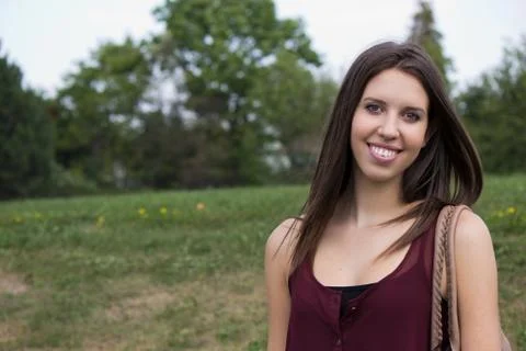 Smiles in the park - copyspace Stock Photos